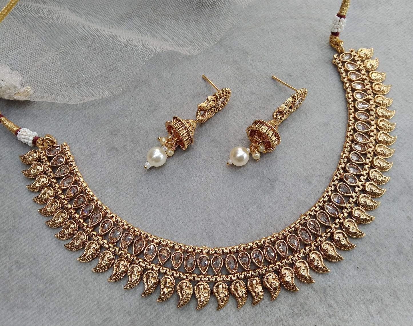 Gold necklace Set/ gold polki necklace Indian globalJewellery