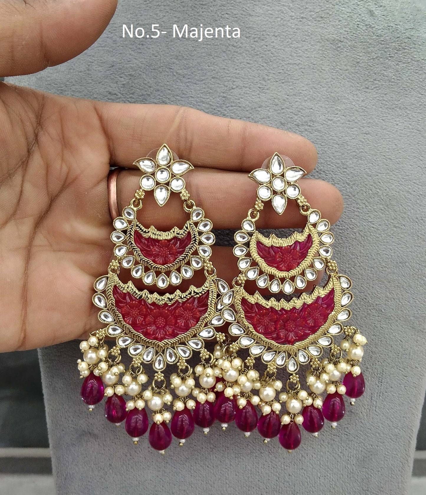 Indian Kundan Earrings Jewellery/mirror Kundan Earrings/ bollywood Earrings velli Set