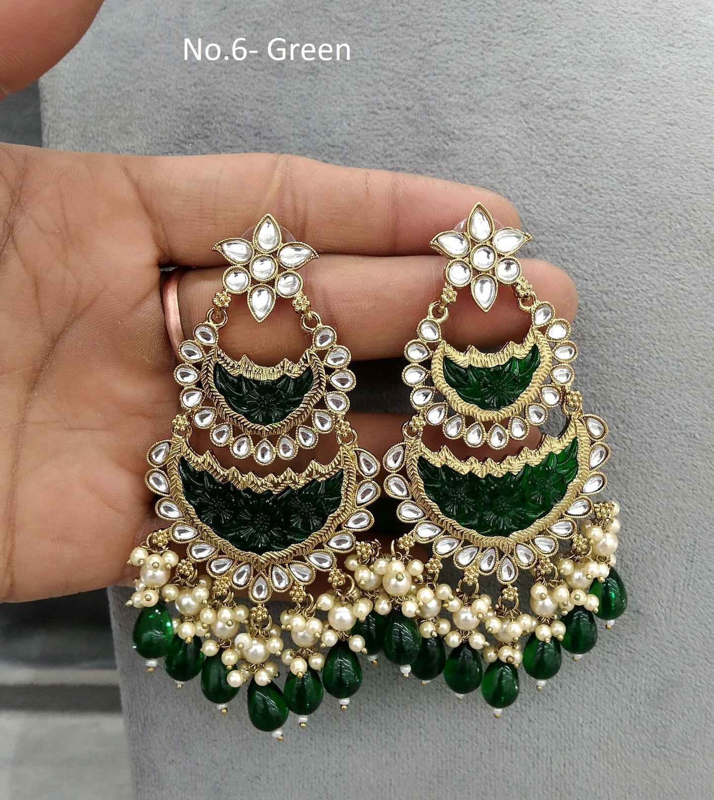 Indian Kundan Earrings Jewellery/mirror Kundan Earrings/ bollywood Earrings velli Set