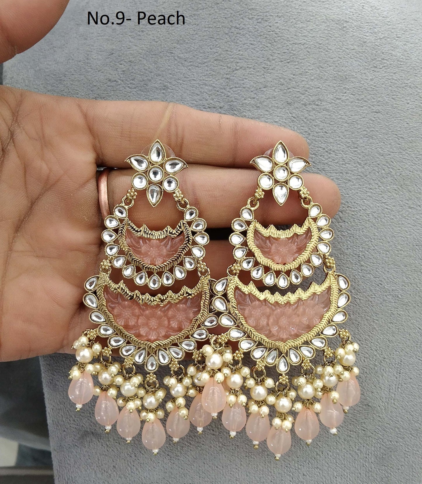 Indian Kundan Earrings Jewellery/mirror Kundan Earrings/ bollywood Earrings velli Set