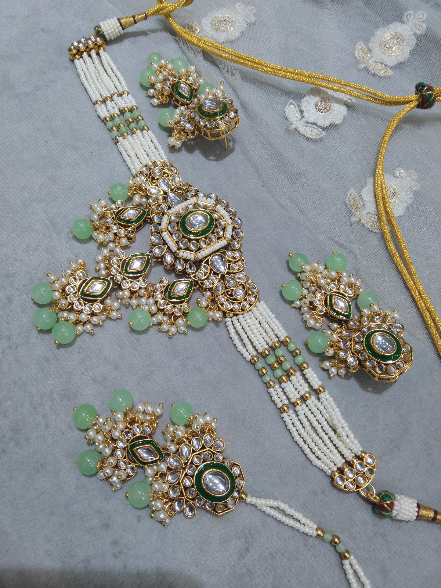 Pastel Green Kundan Choker set/ Indian Jewellery Jewelry Ciylo Set