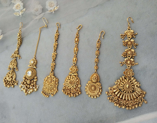 Gold polki Tika Tikka Jewellery Indian Headpiece Tikka toni Jewellery