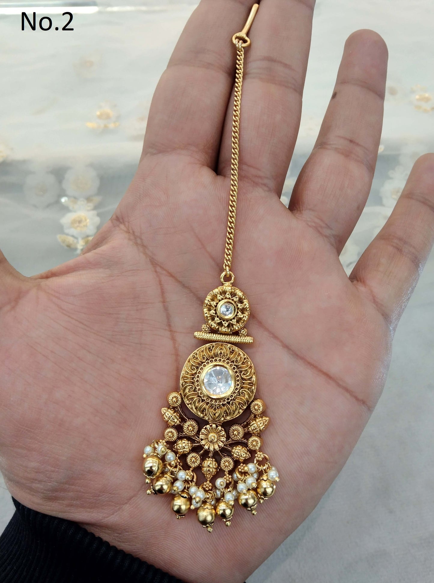 Gold polki Tika Tikka Jewellery Indian Headpiece Tikka toni Jewellery