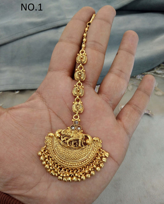 Gold polki Tika Tikka Jewellery Indian Headpiece Tikka toni Jewellery