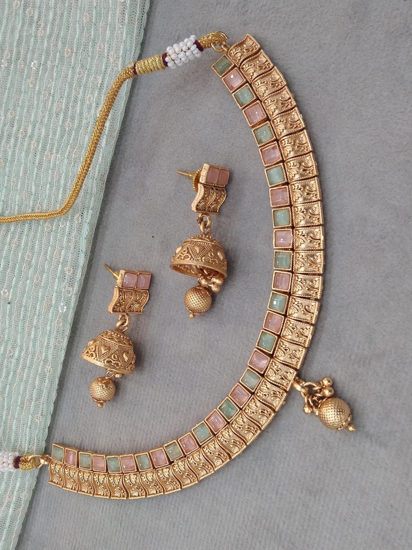 Gold polki Necklace set Indian siva Jewellery