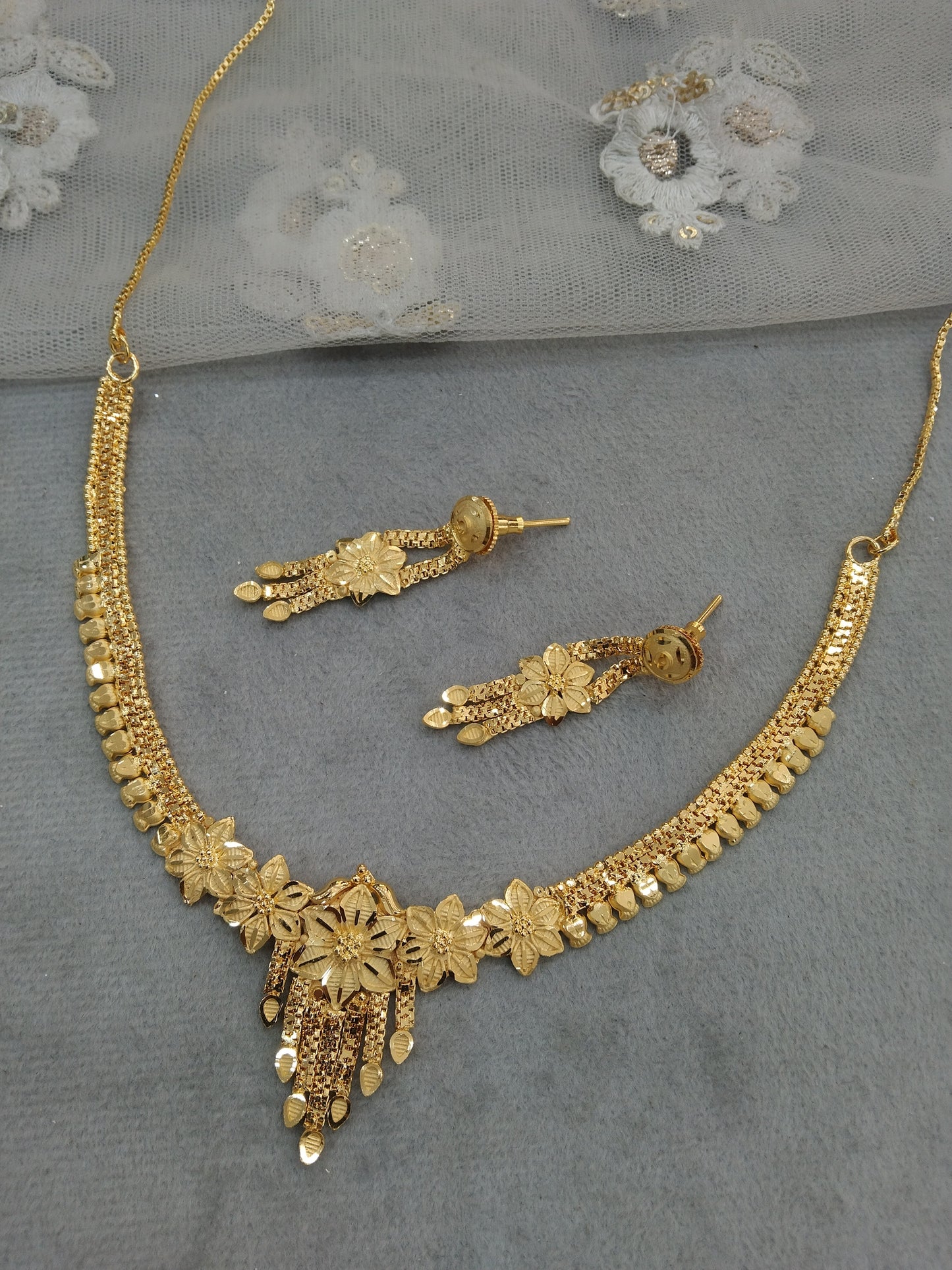 Gold Jewellery Necklace Jewellery set/Gold finish 1 gram forming South Indian bridal gline Jewellery