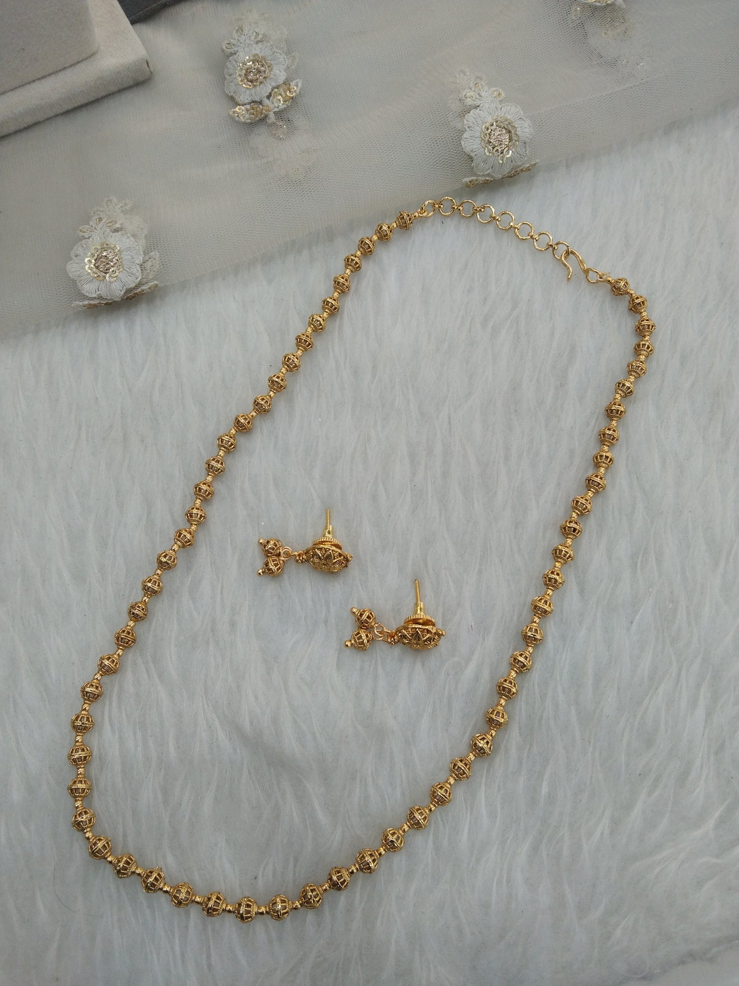 Gold long mala necklace Jewellery Set/ Indian Jewellery/Long Necklace set
