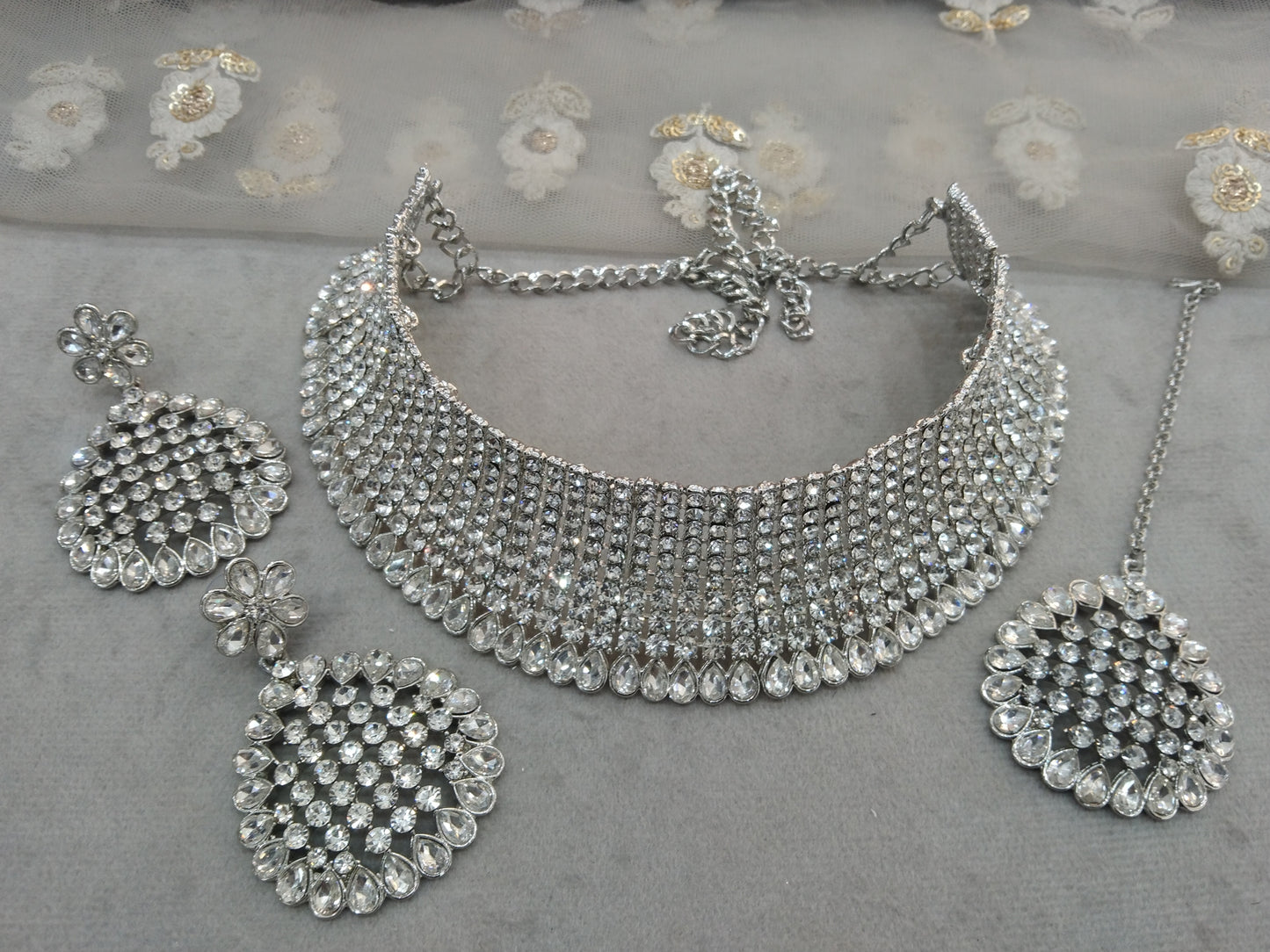 Silver choker Set/ Silver choker set Indian solo Jewellry