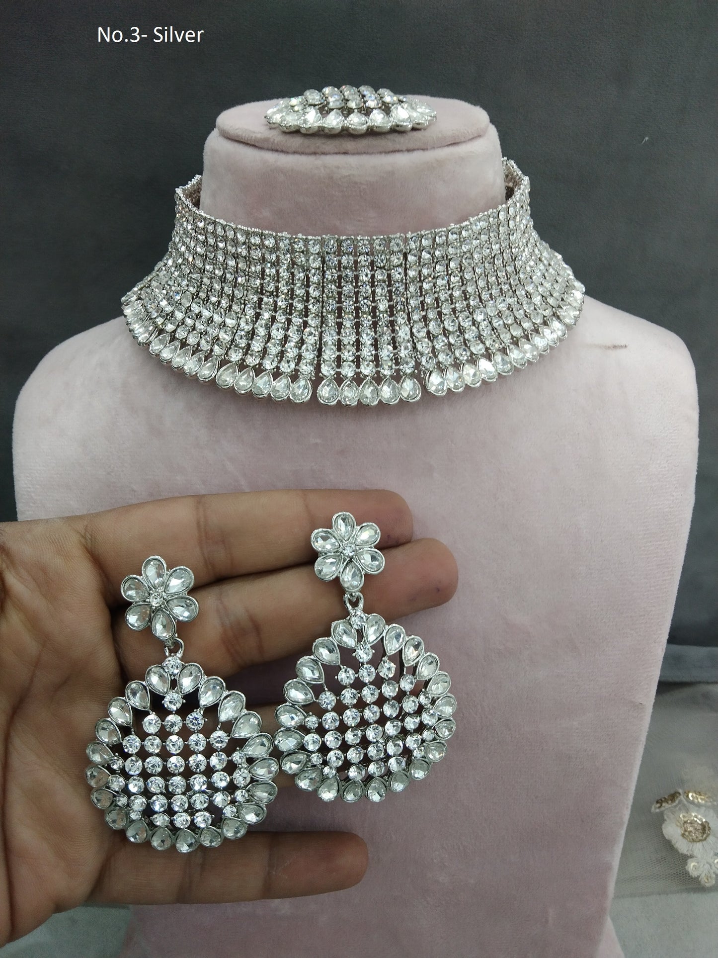 Silver choker Set/ Silver choker set Indian solo Jewellry