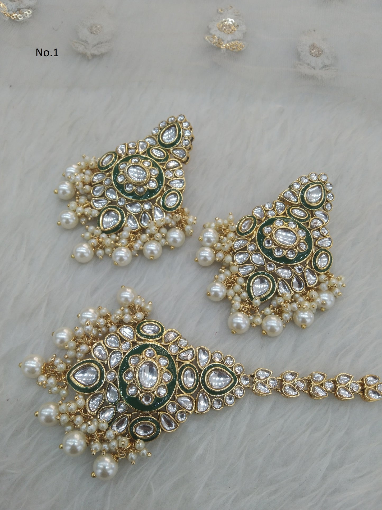 Indian Earrings tikka Jewellery/gold Earrings tikka set/ bollywood Earrings meena Set