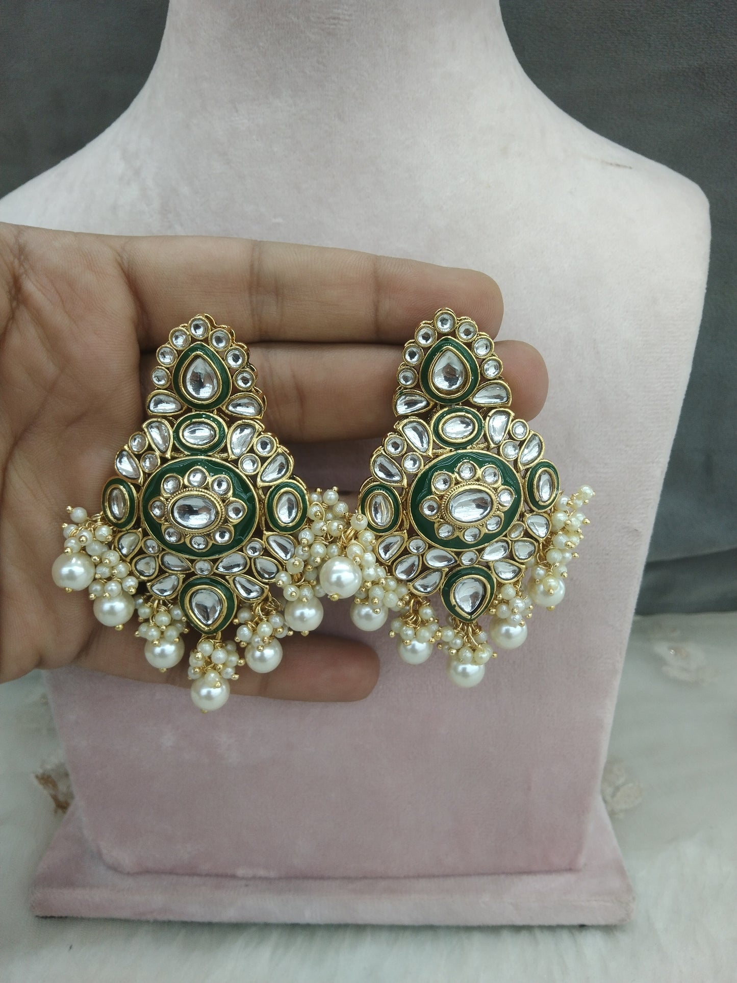 Indian Earrings tikka Jewellery/gold Earrings tikka set/ bollywood Earrings meena Set