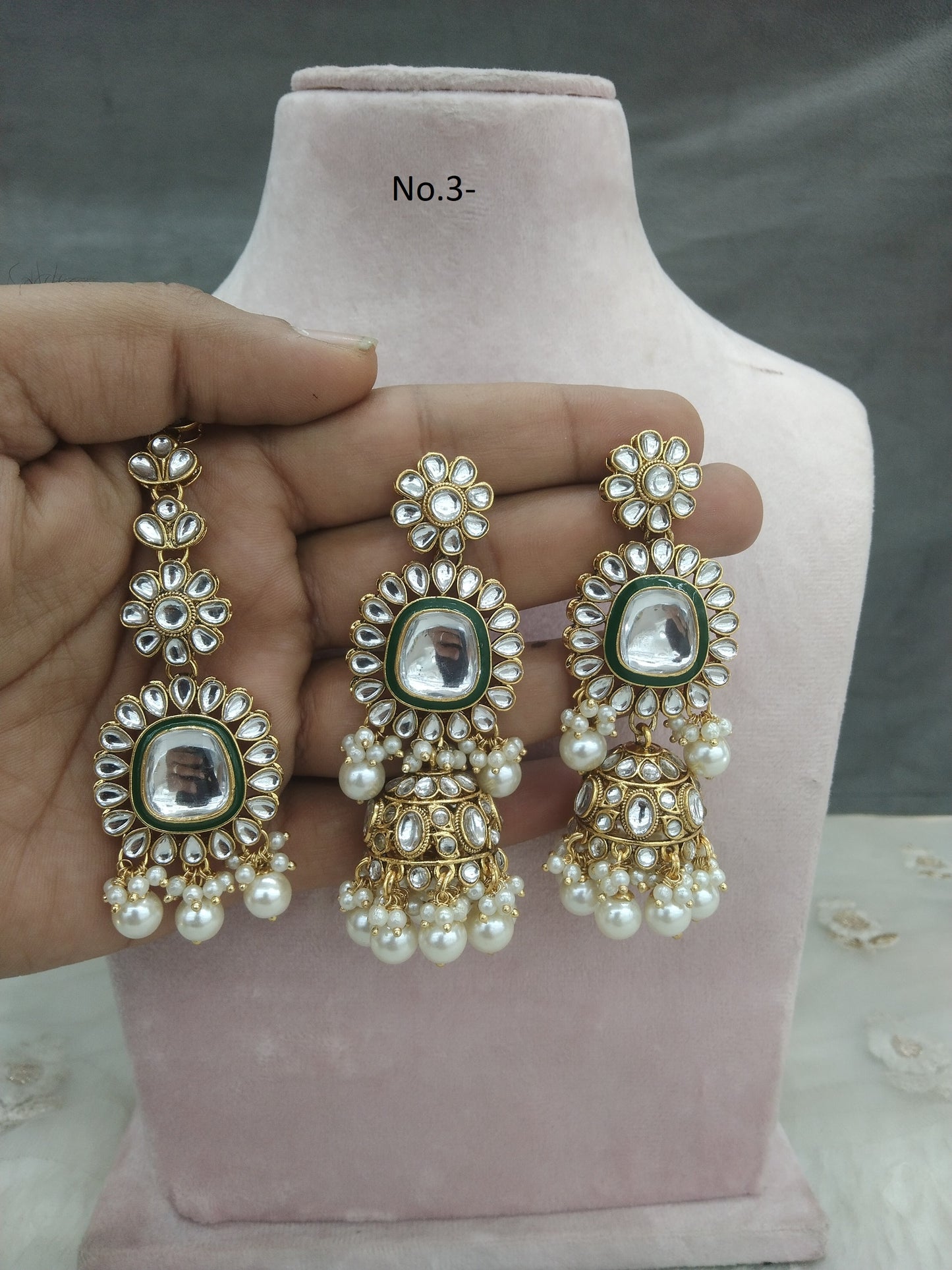 Indian Earrings tikka Jewellery/gold Earrings tikka set/ bollywood Earrings meena Set