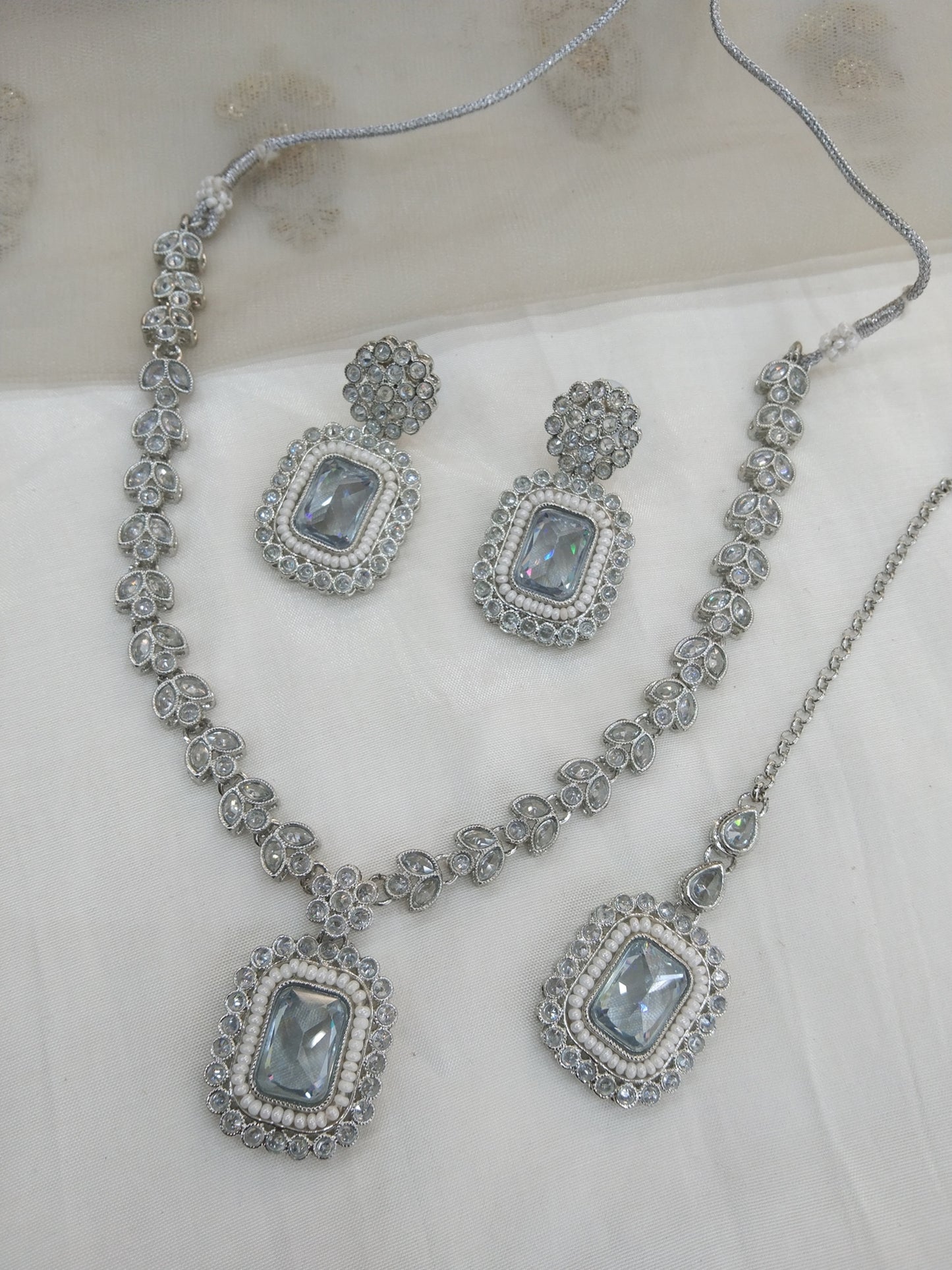 Silver necklace jewellery set/ necklace Indian rishi jewellery set