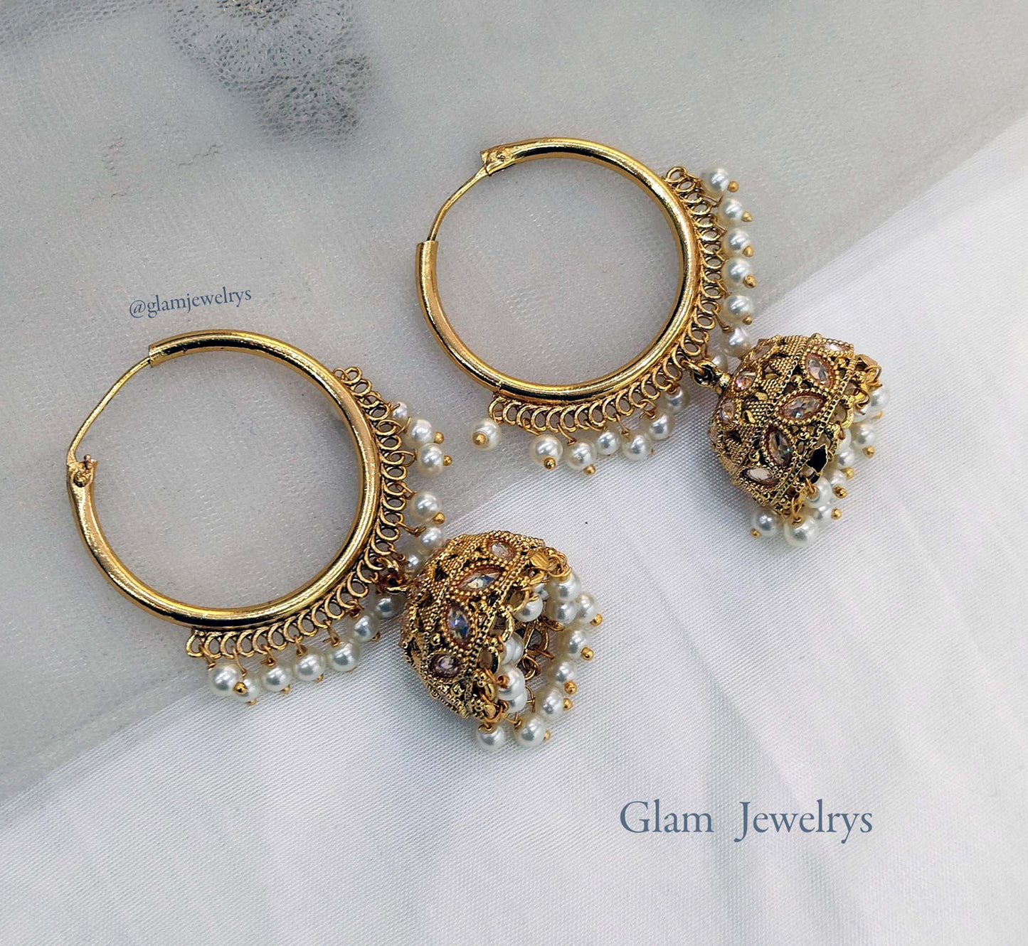 Jhumka Bali Earrings/Bollywood Indian Jewelry Jewellery Jhumka Set/Punjabi Muslim Balli Jhumki (Copy)