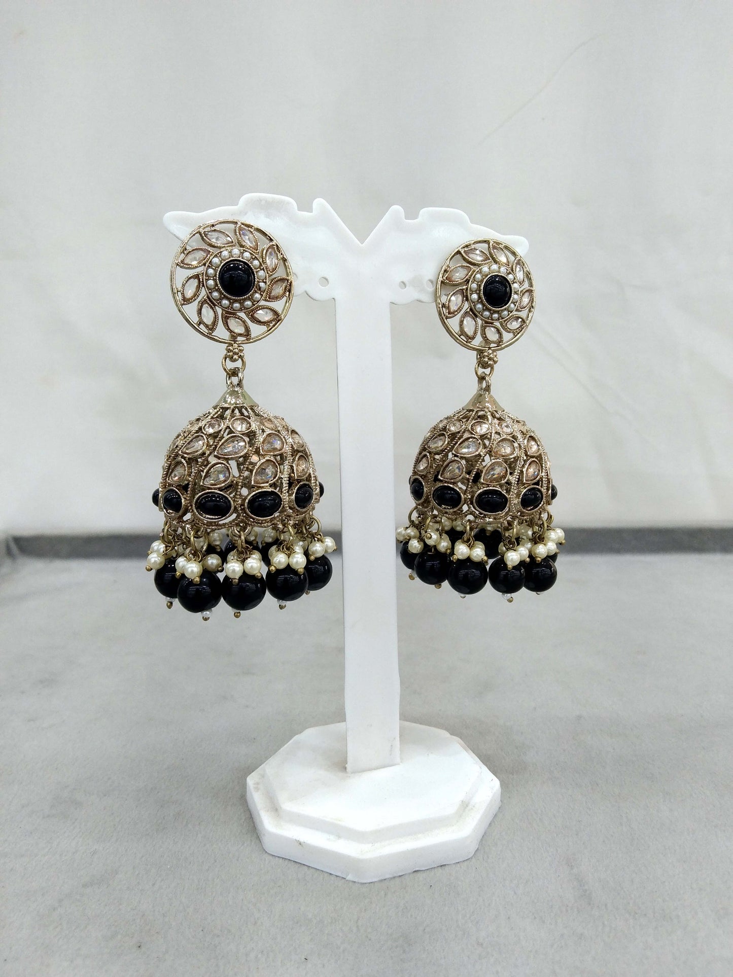 Indian Black jhumka Earrings Jewellery/ Punjabi Jhumka Earrings Suman Set