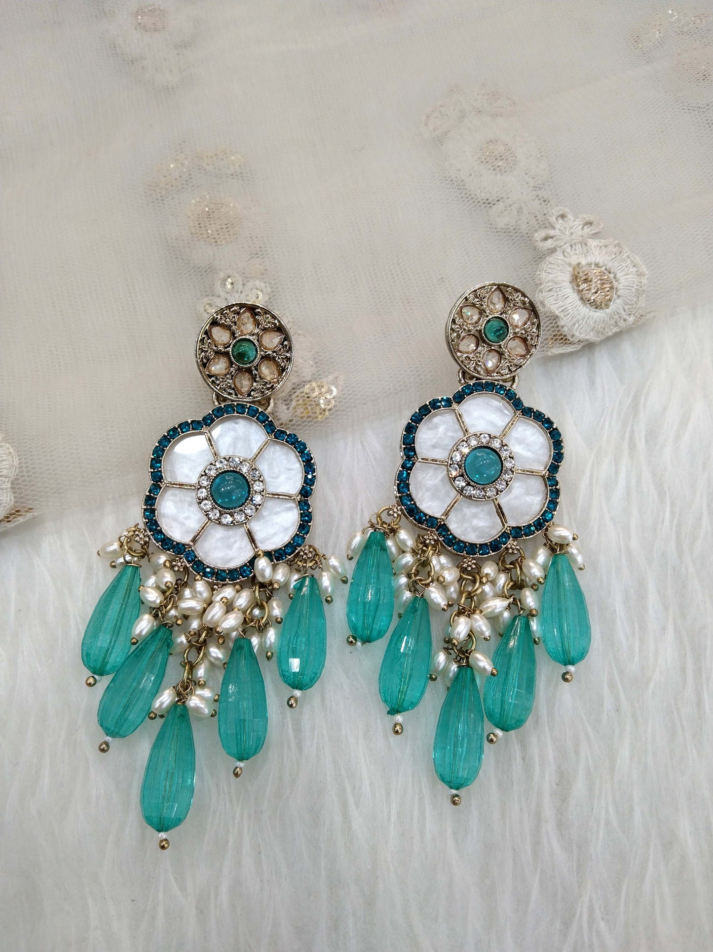 Sea green Indian Earrings Jewellery/ Earrings/ bollywood Earrings sital Set