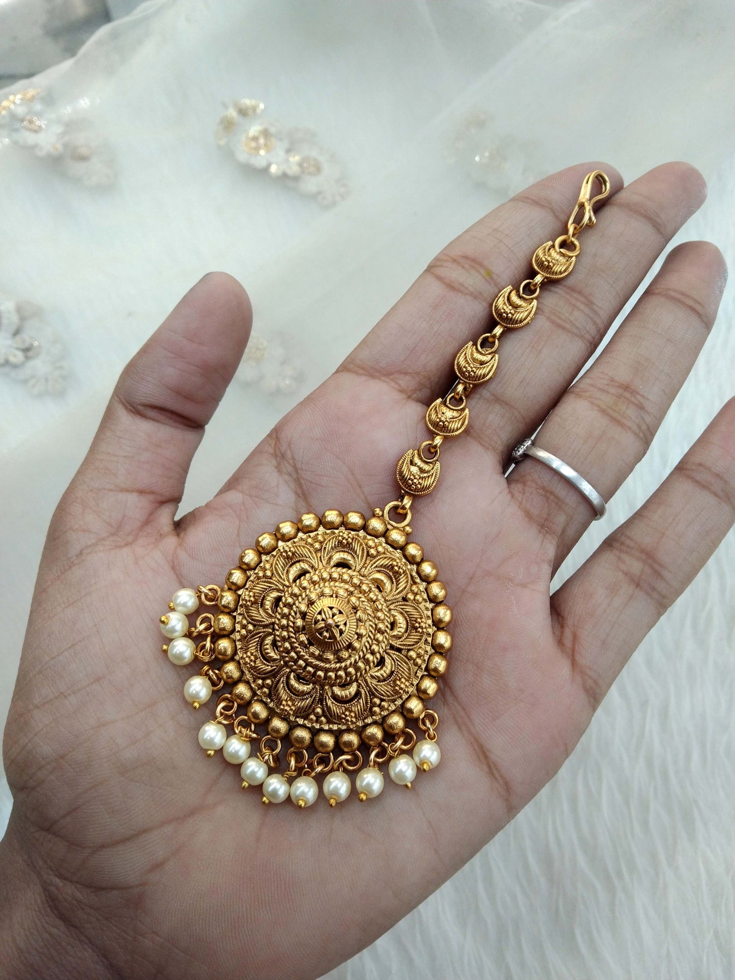 Gold polki Tika Tikka Jewellery Indian Headpiece  toni Jewellery