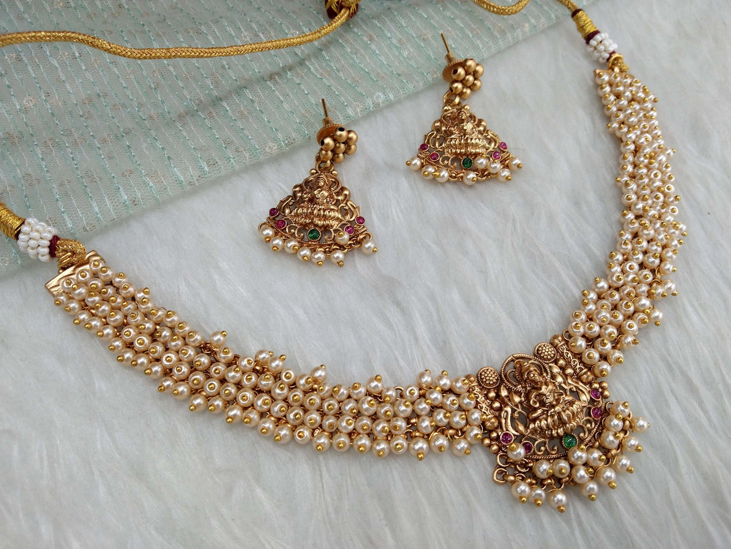 Gold Polki Necklace Set Indian Tanvi Jewellery