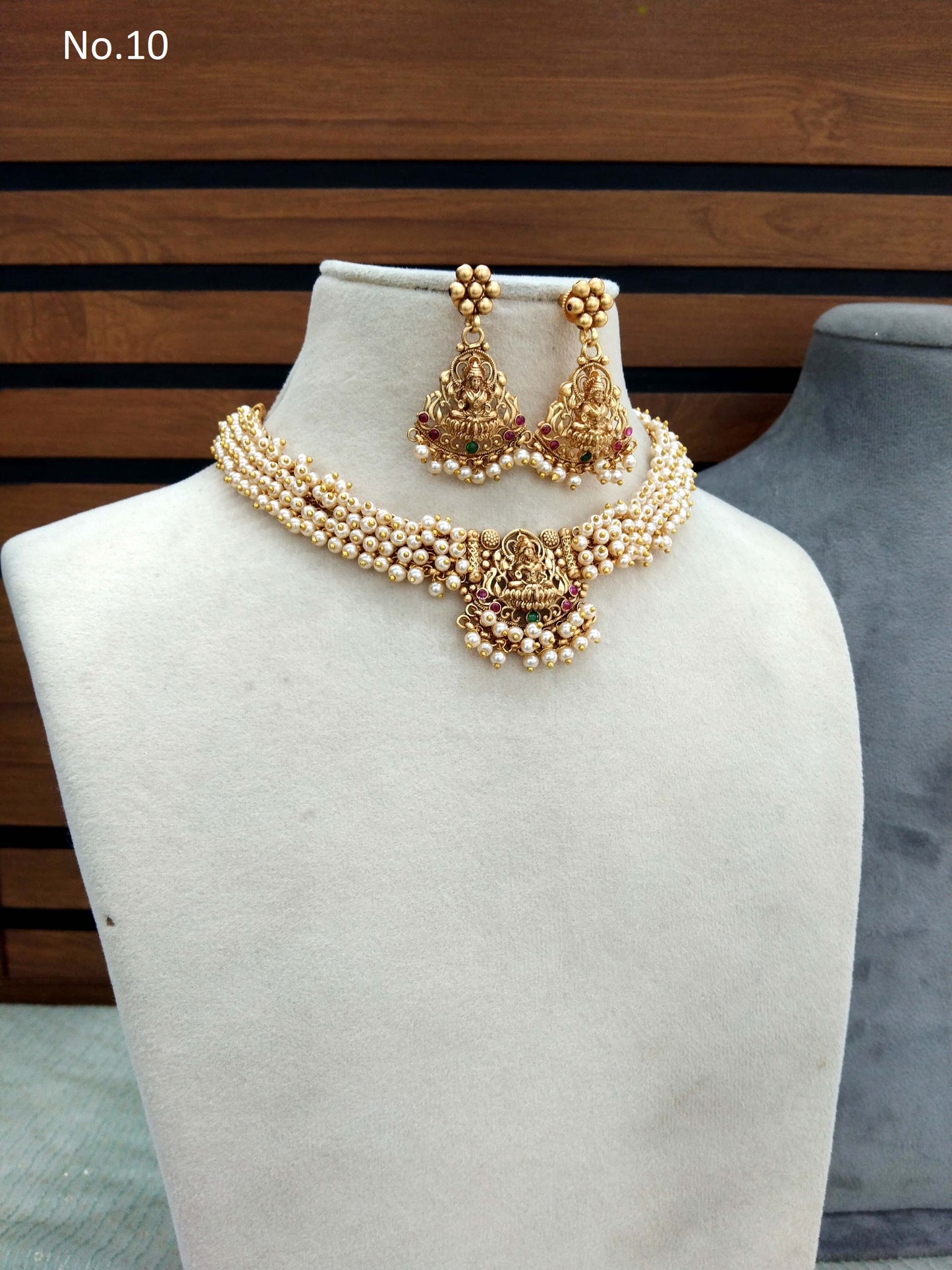 Gold Polki Necklace Set Indian Tanvi Jewellery