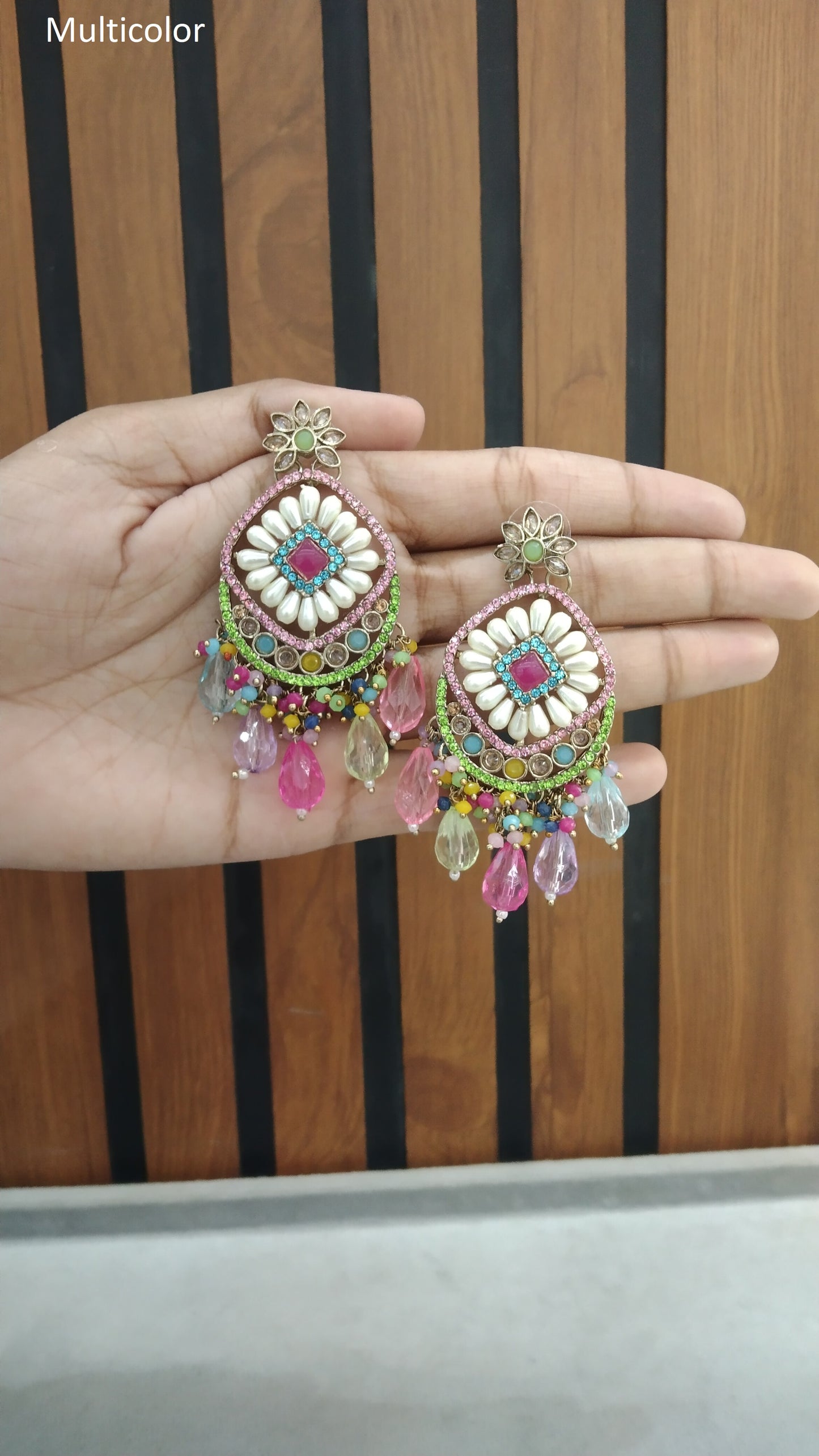Indian Antique Gold Multicolor Kavya Earrings