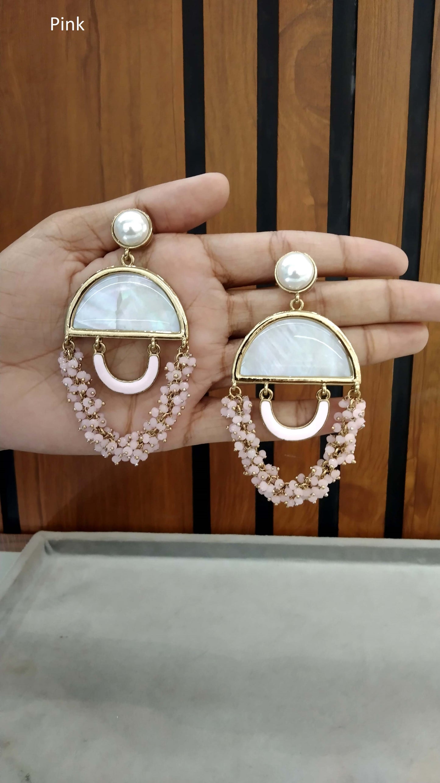Indian Indowestern Baby Pink Ava Earrings