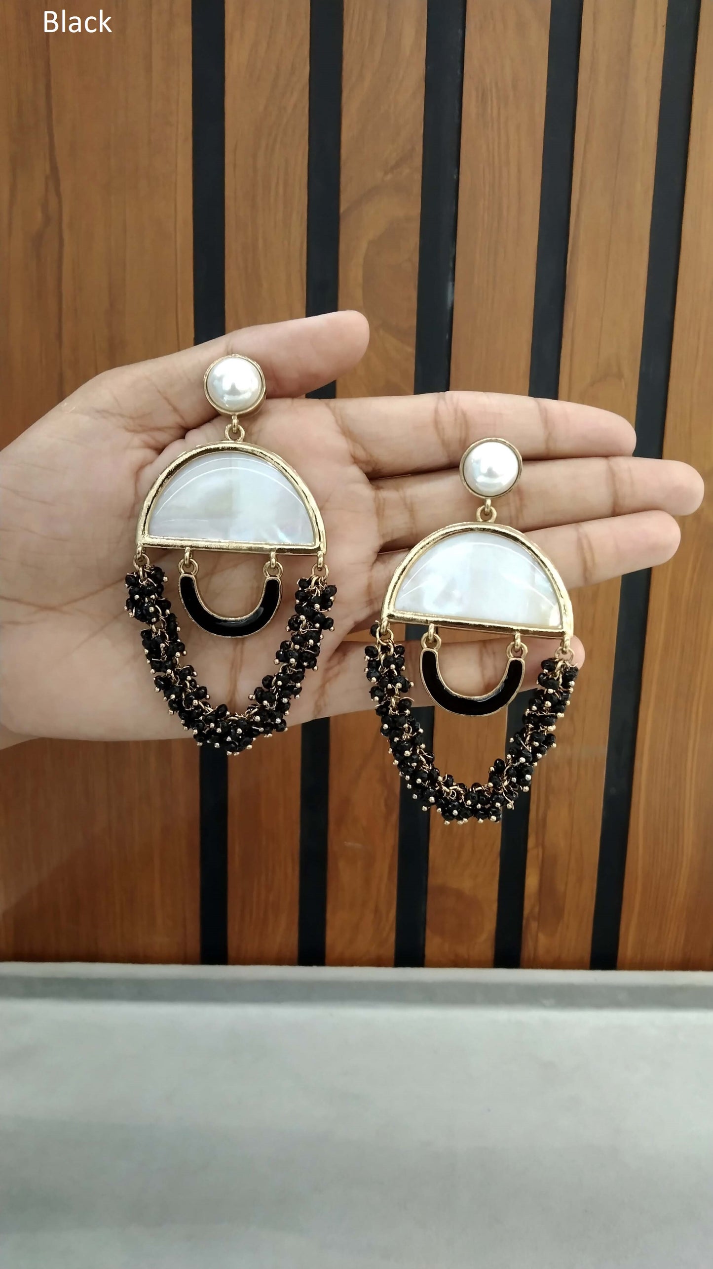 Indian Indowestern Black Ava Earrings