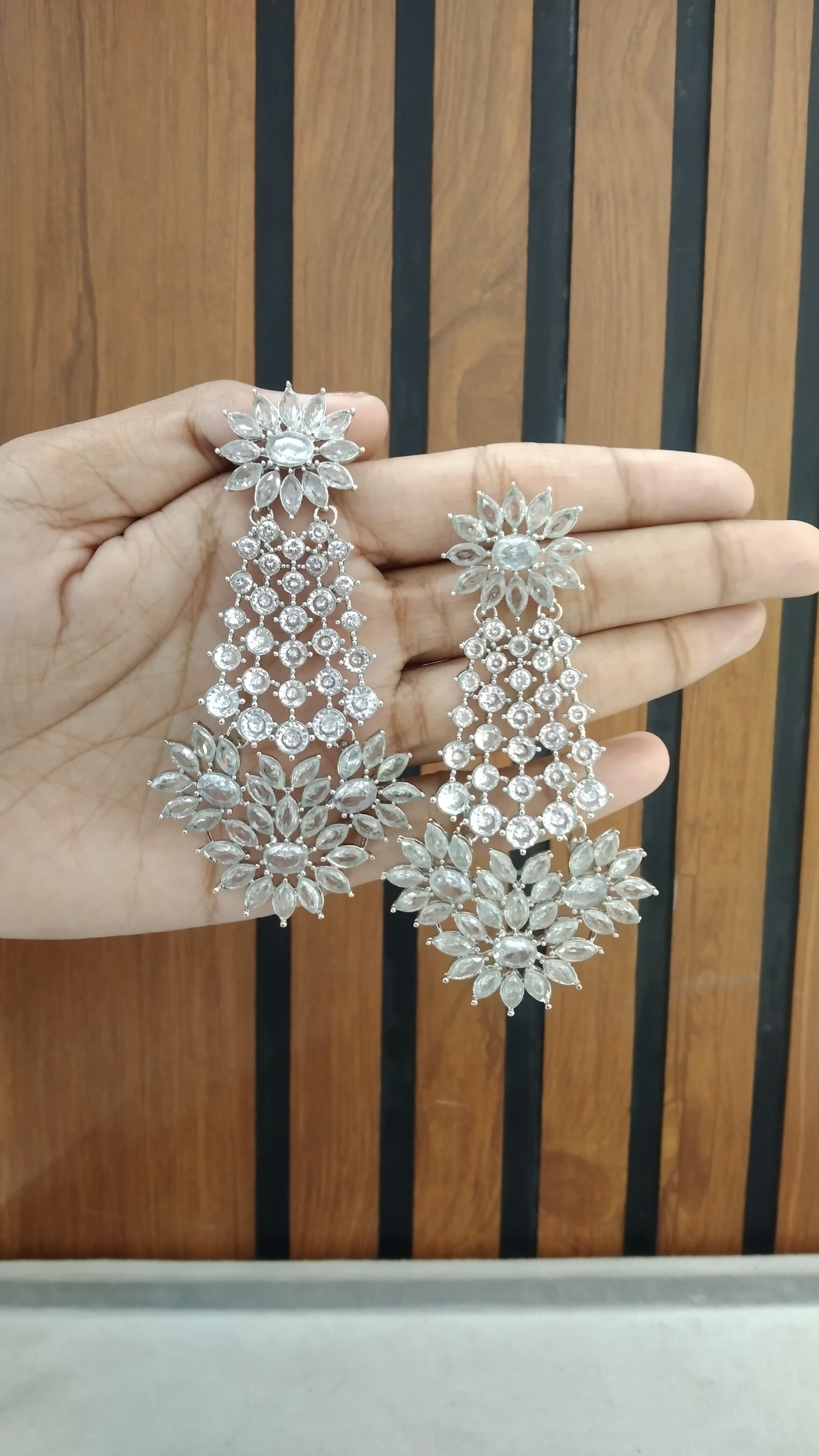 Indian white Rahmat Earrings