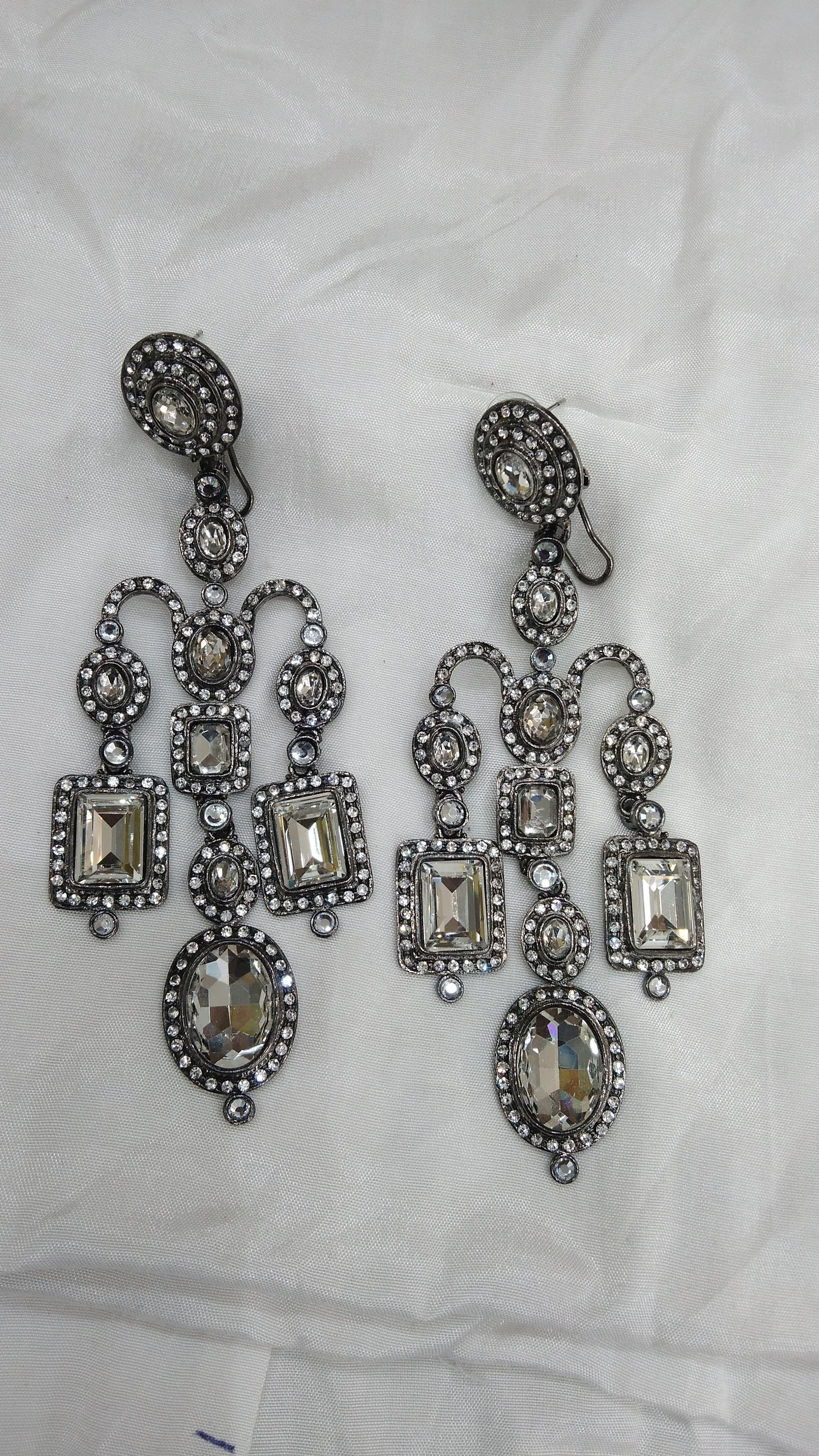 Antique Silver Indian Earrings Amrit Jewellery
