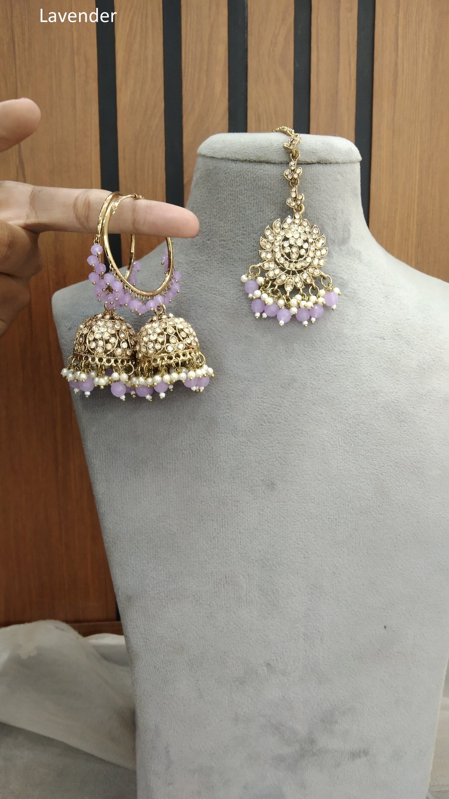 Jhumka Bali Earrings/ Indian Lavender Jewellery Jhumka/Punjabi Balli Jhumki