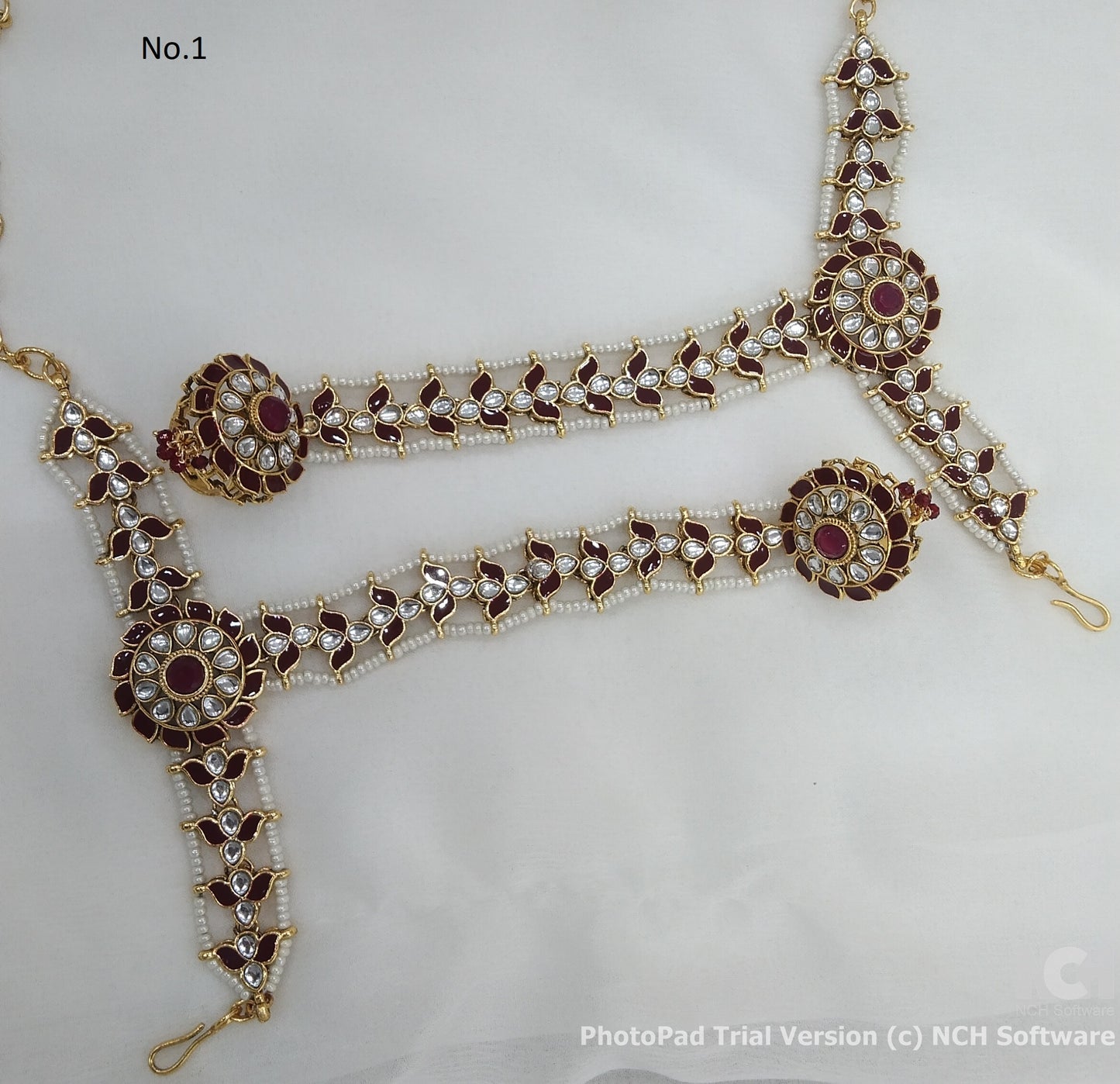 Indian Hand Bracelets Gold Bridal pair Finger ring Panja Jewellery