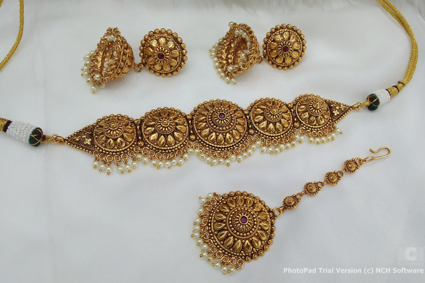 Indian Jewellery Gold Ruby Polki Choker Indian Jewellery Selvi Set