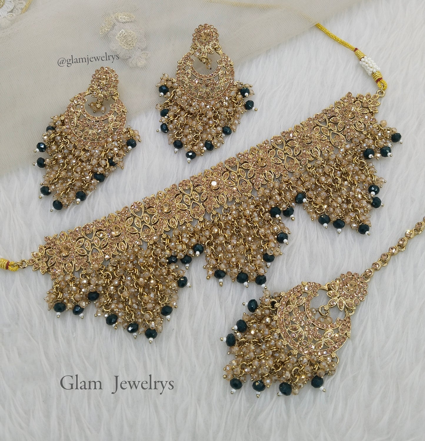 Green Choker Set Indian Choker Siraj Jewellery