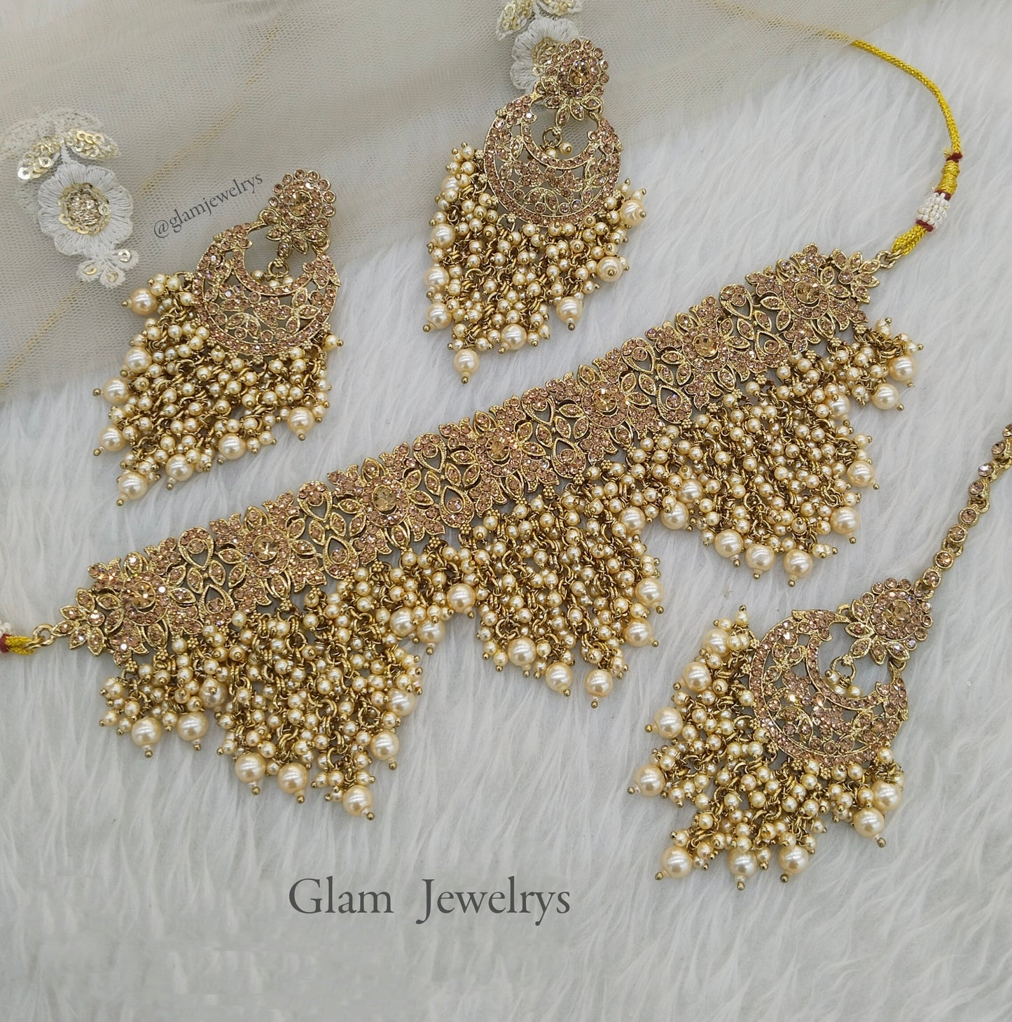 Choker Set Indian Antique gold Choker Siraj Jewellery