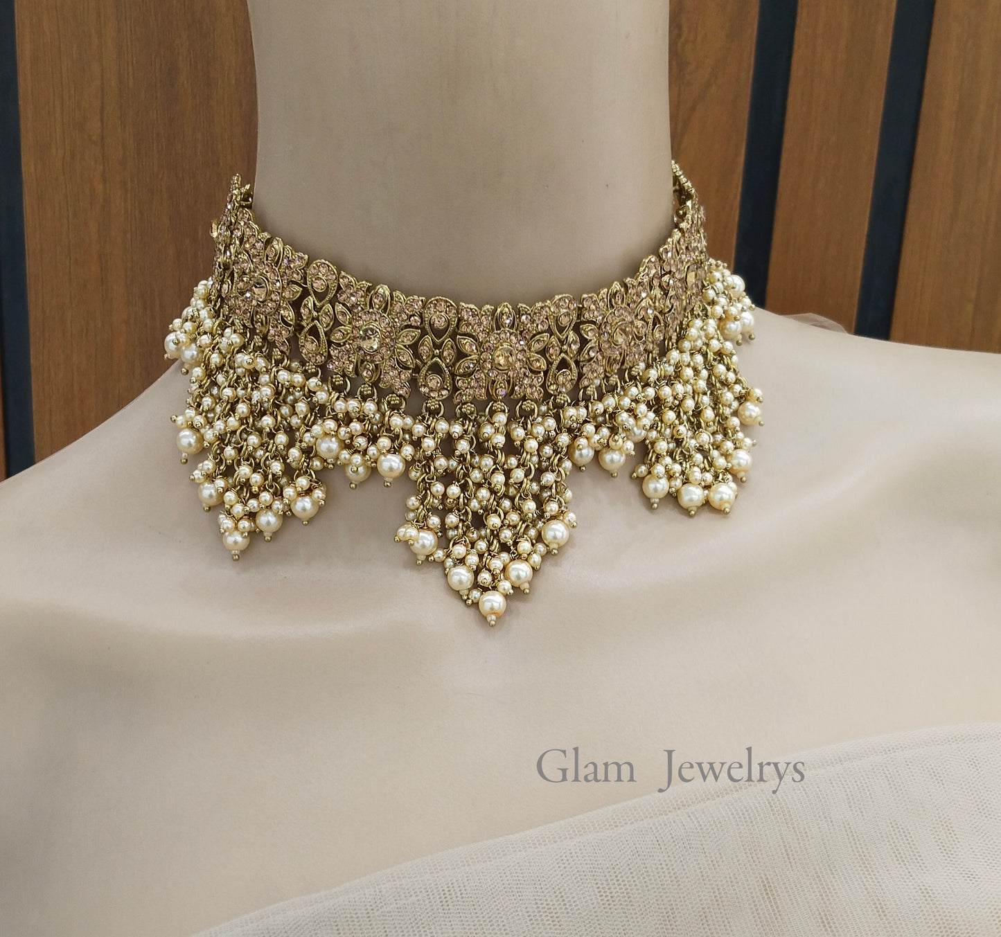 Choker Set Indian Antique gold Choker Siraj Jewellery