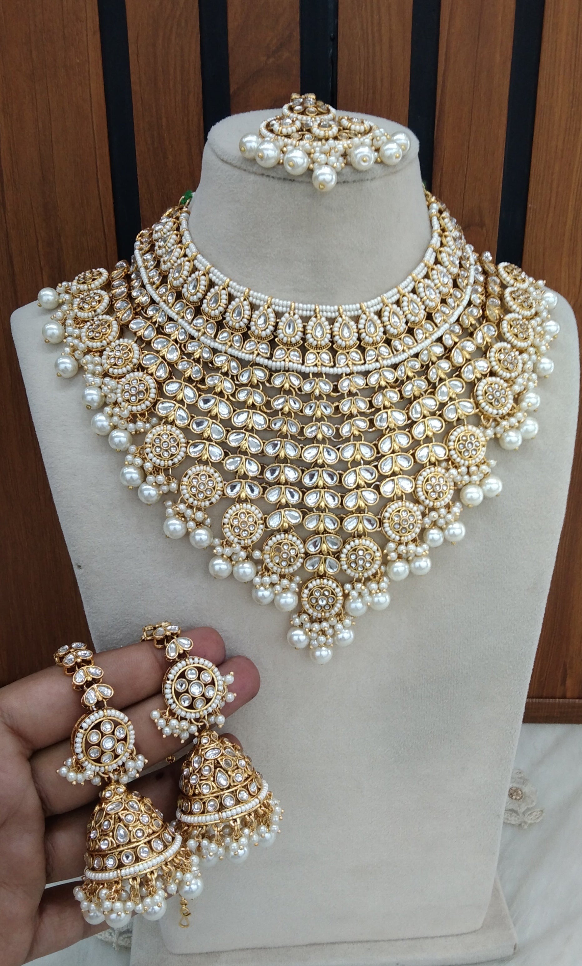 Kundan Marriage Necklace Sets White Kundan Necklace Jewellery Tipi