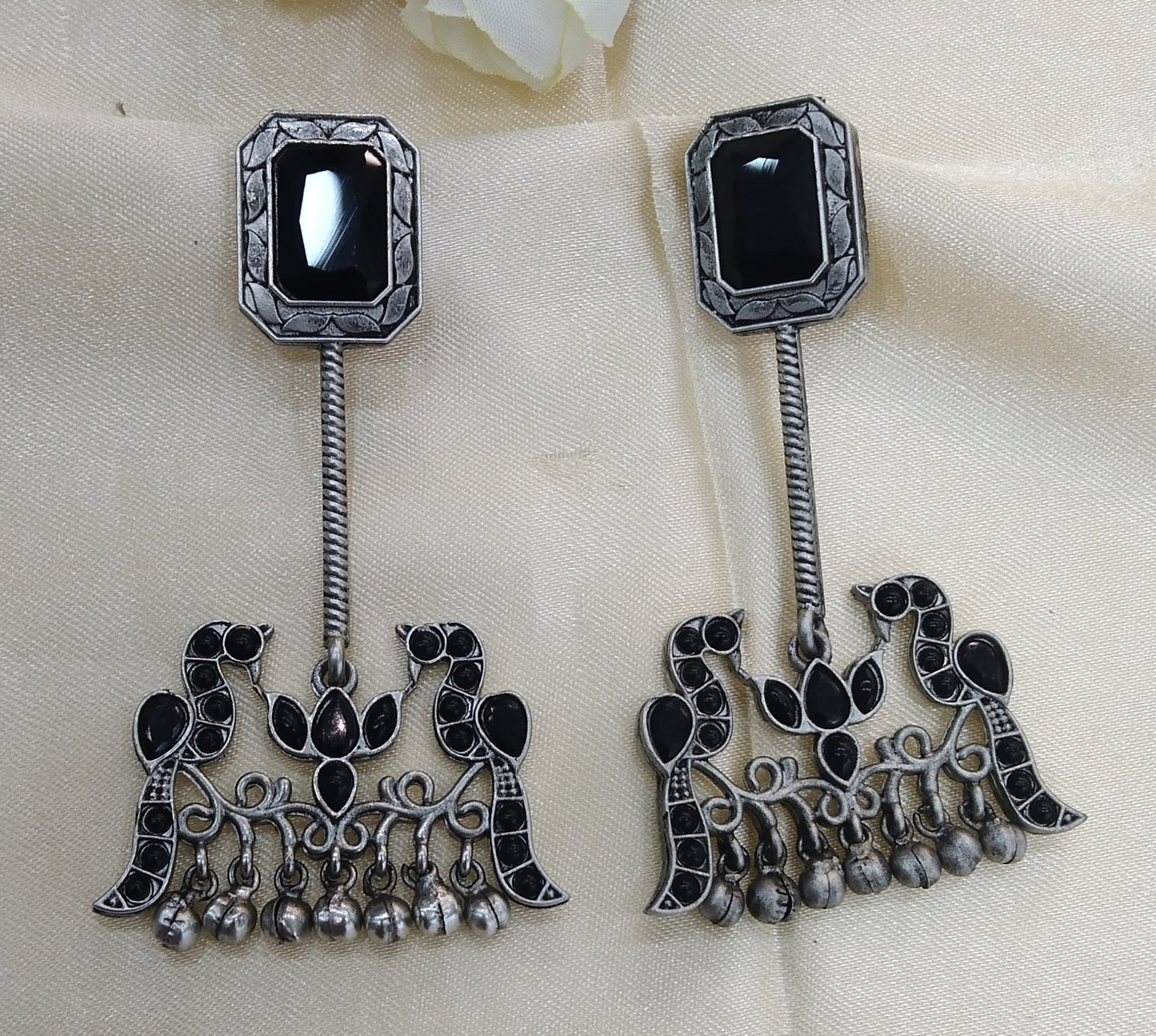 BLack Oxidized Metal Shweta Bollywood Earrings Jewellery