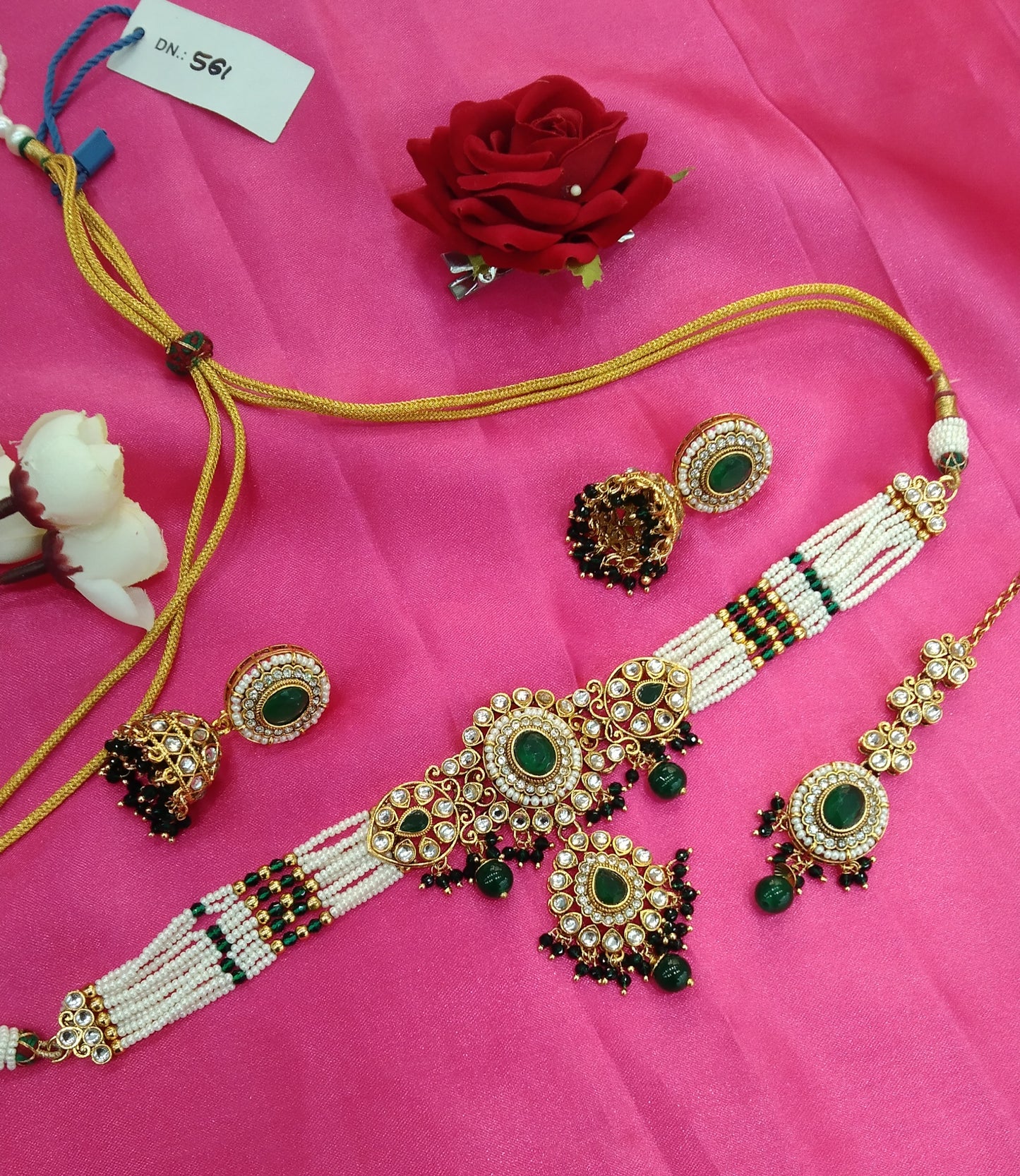 Green Kundan Choker Jewellery Firoh Set