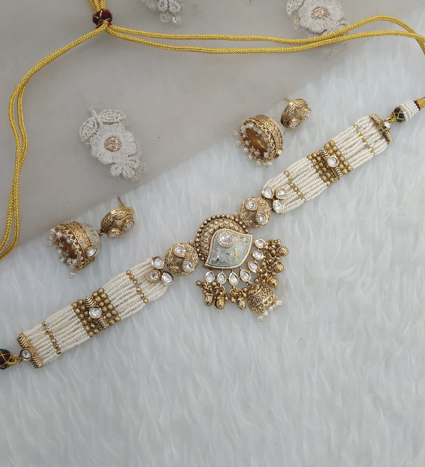 Polki Kundan Choker Jewellery Jashan Set