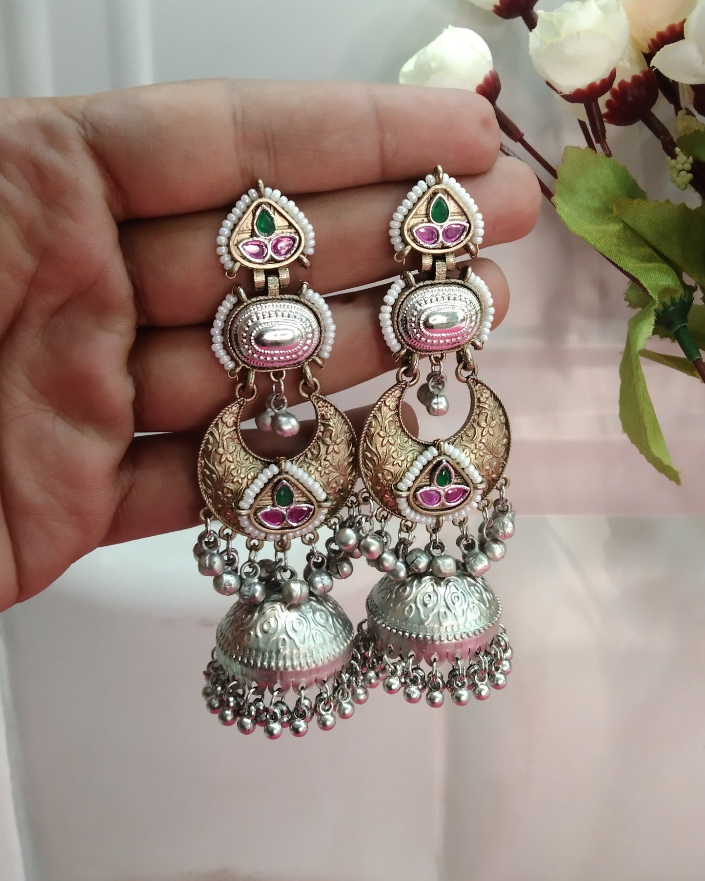 Brass Jhumka Bollywood Kritika Earrings