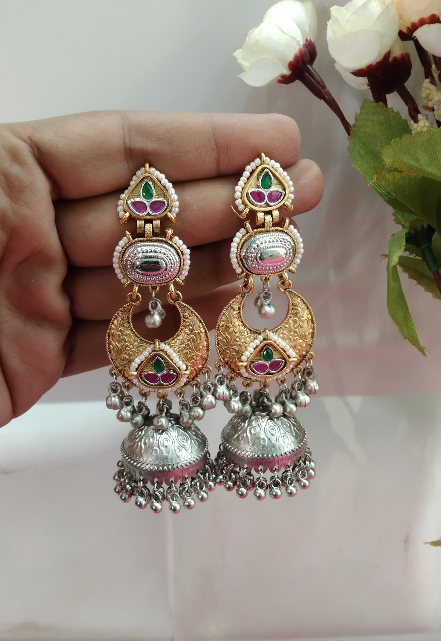 Brass Jhumka Bollywood Kritika Earrings