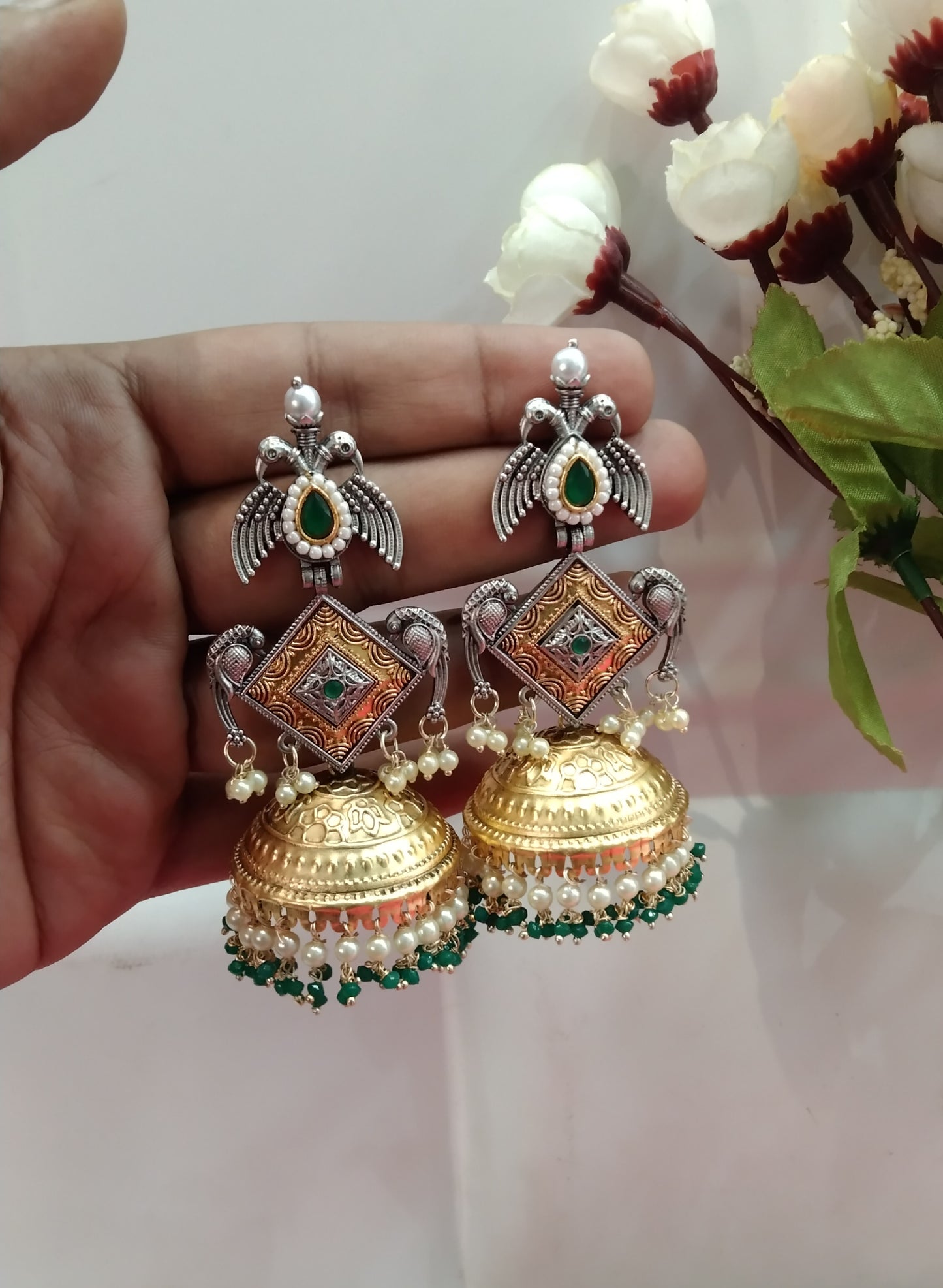 Brass Jhumka Bollywood Priniti Earrings