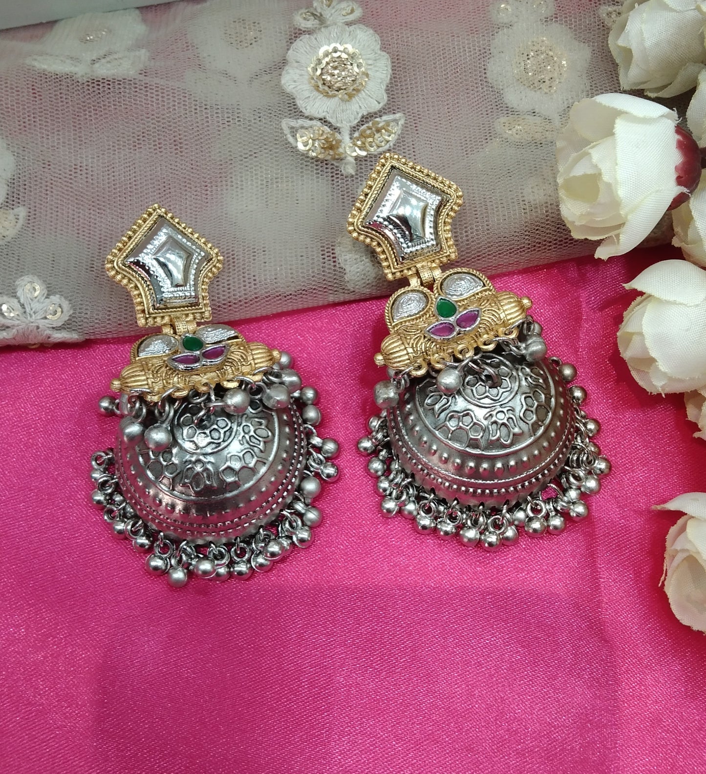 Brass Jhumka Bollywood Priniti Earrings
