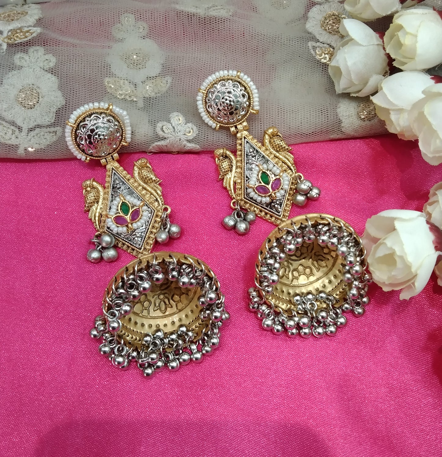 Brass Jhumka Bollywood Priniti Earrings