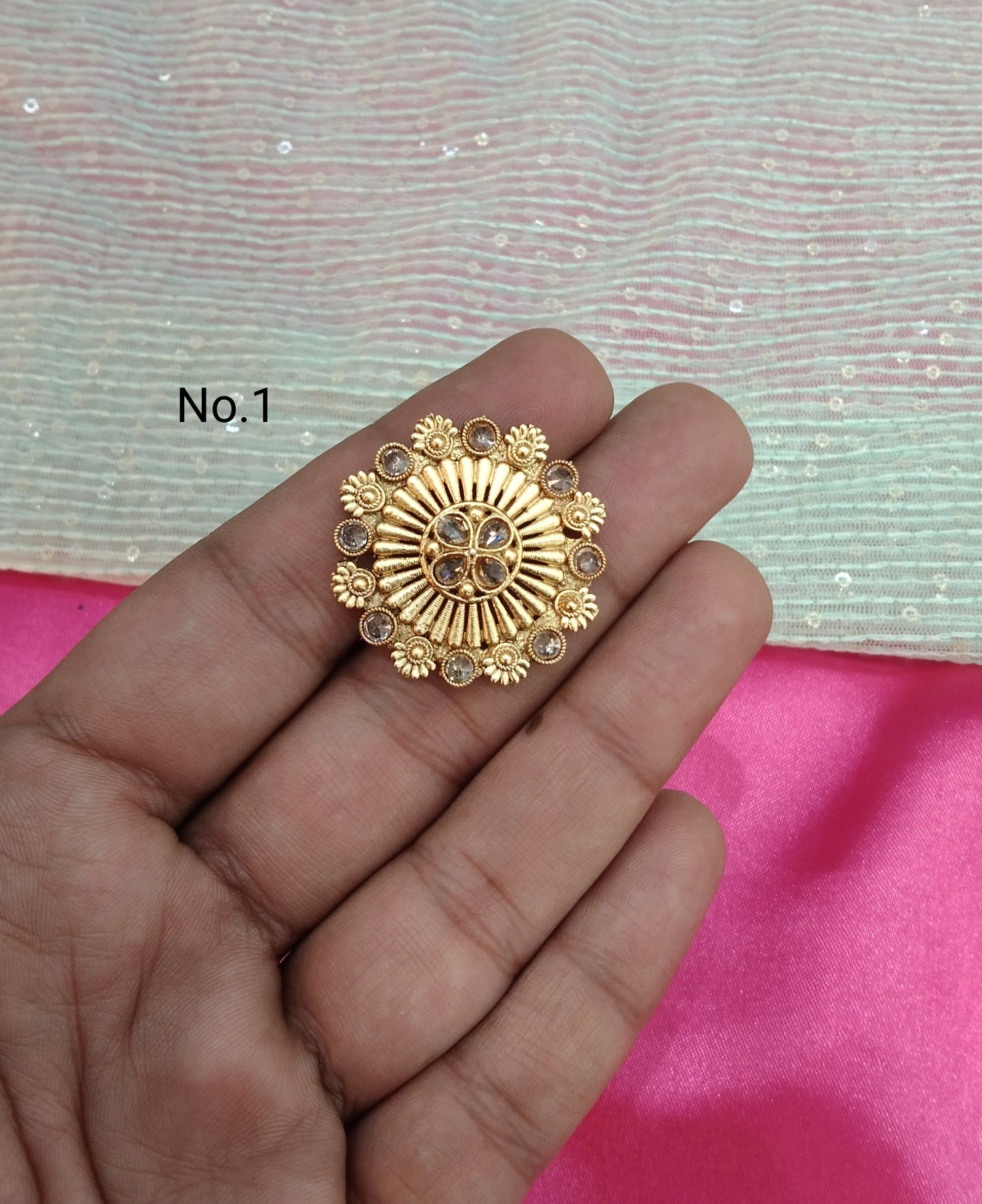 Gold Cocktail Indian Finger Rings