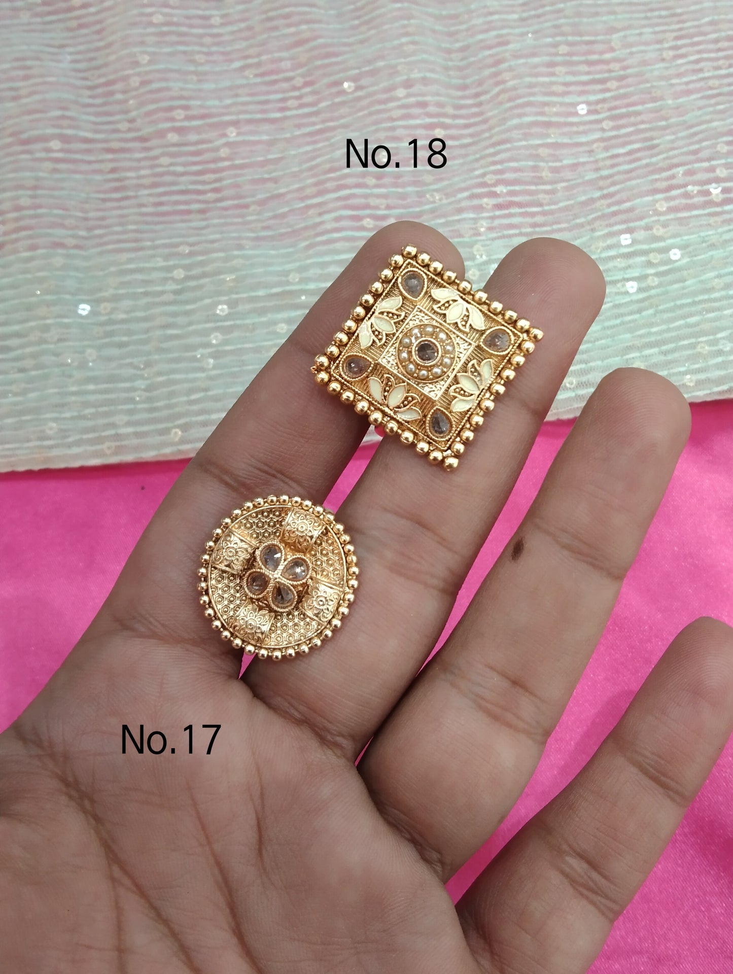 Gold Cocktail Indian Finger Rings