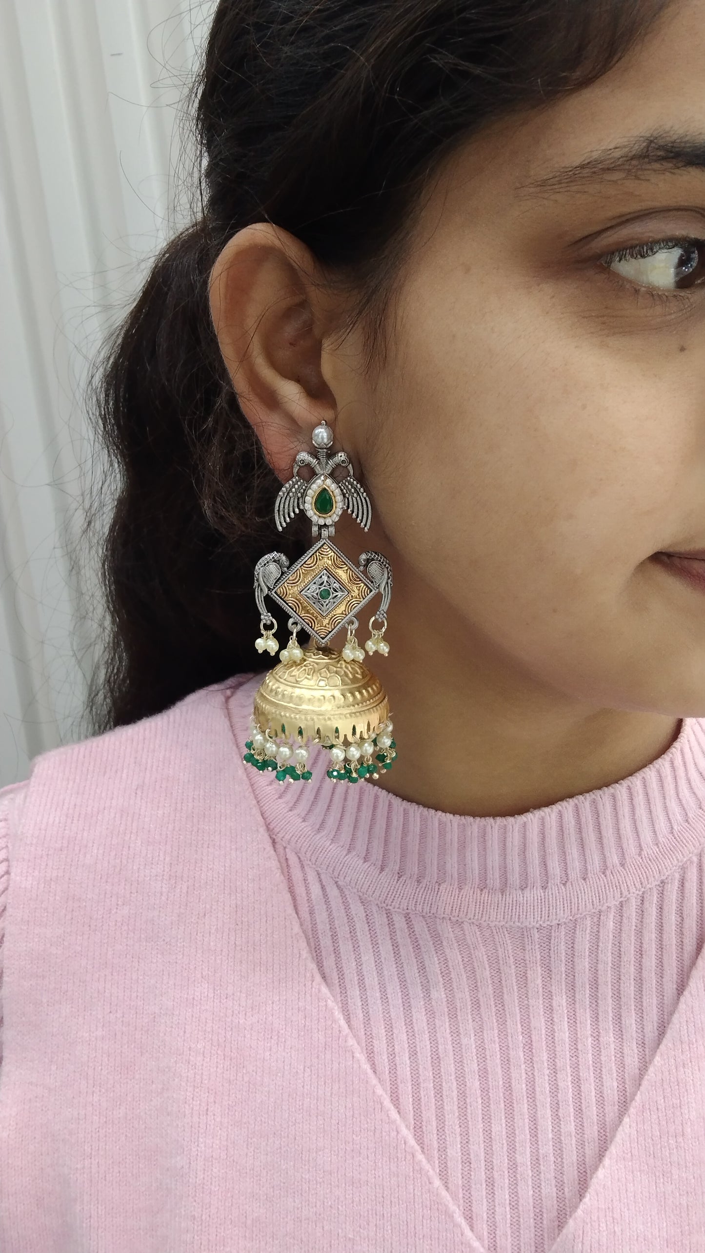 Brass Jhumka Bollywood Priniti Earrings