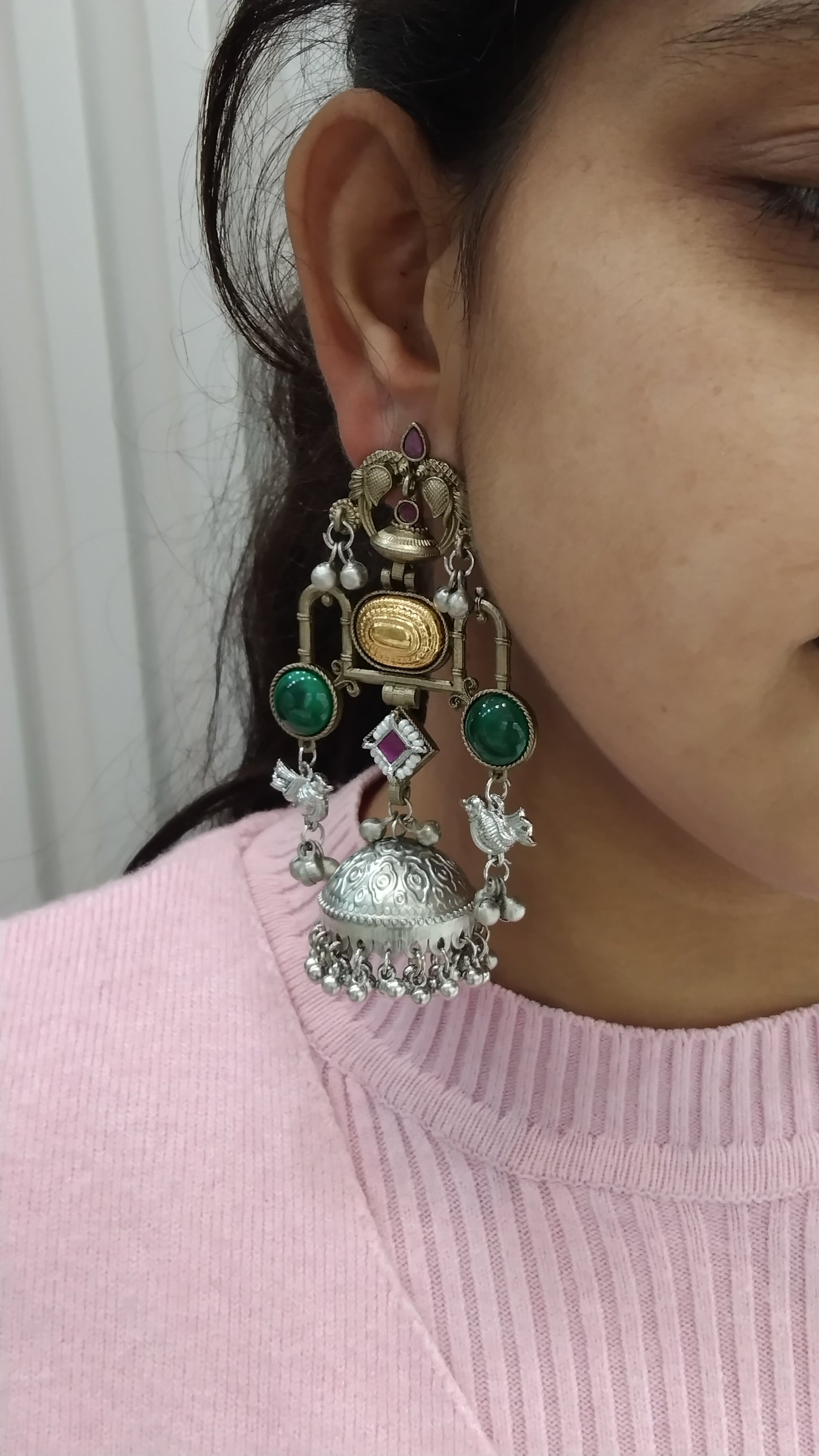 Brass Jhumka Bollywood Priniti Earrings
