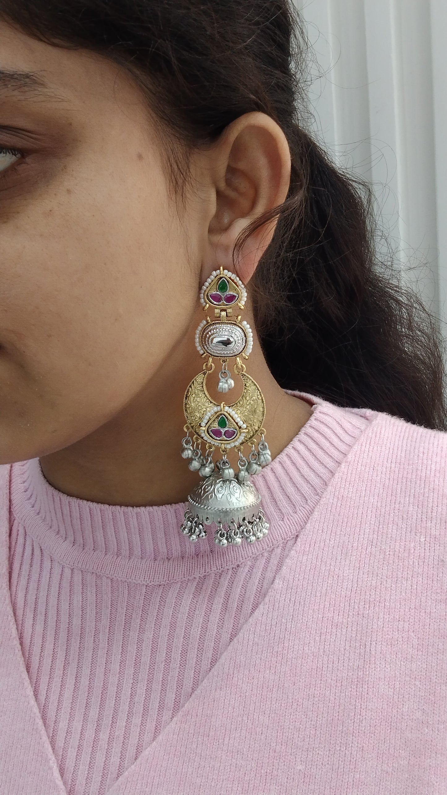 Brass Jhumka Bollywood Kritika Earrings