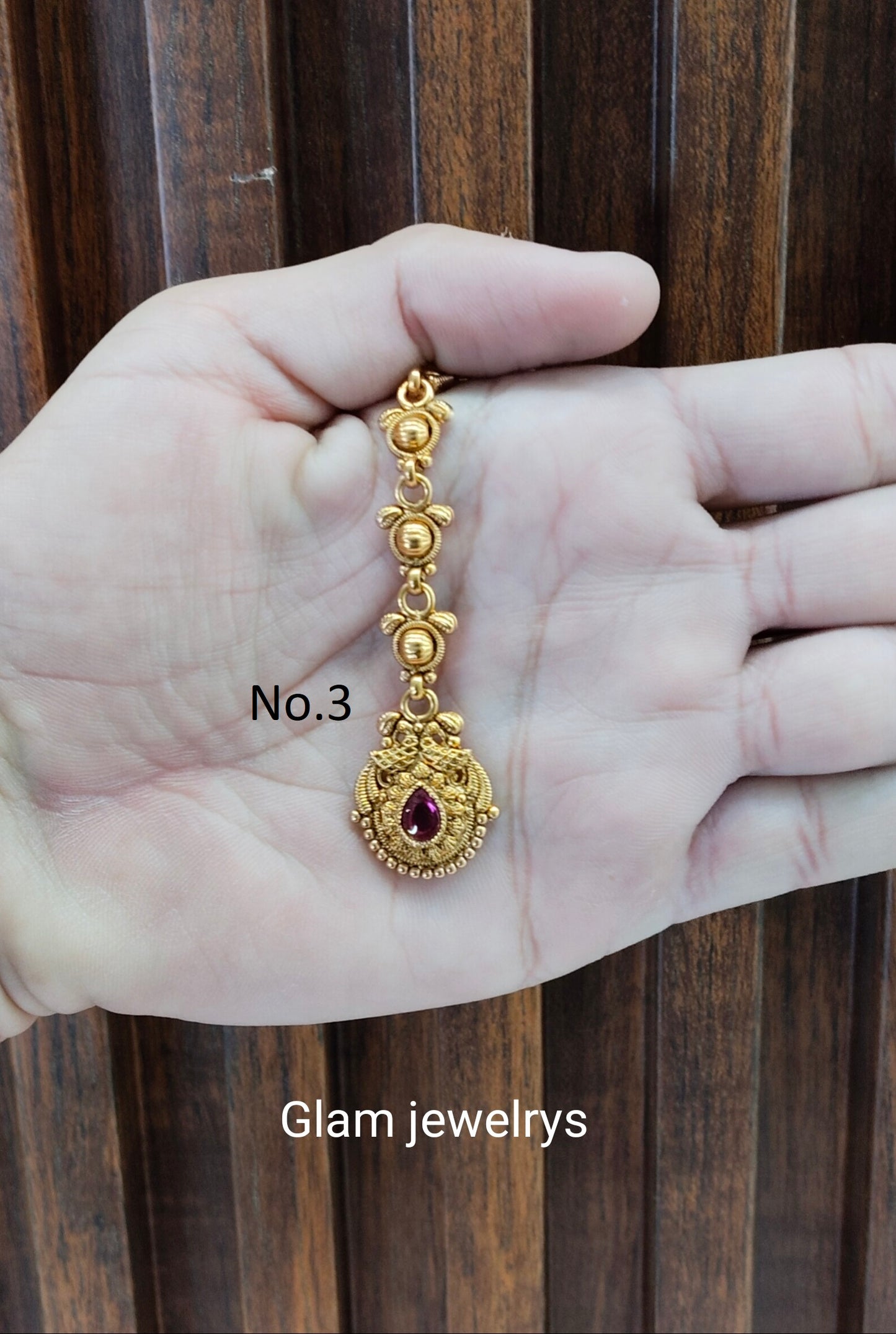 Gold polki Tikka Jewellery Headpiece Gurpiar Set