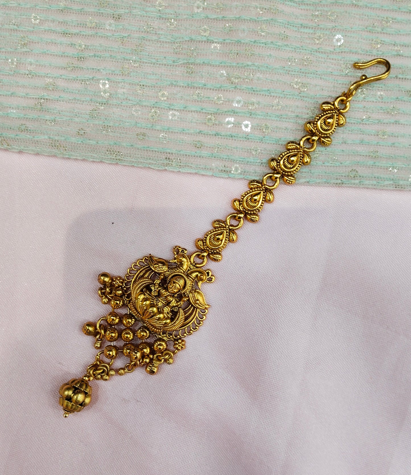 Gold polki Tikka Jewellery Headpiece Gurpiar Set